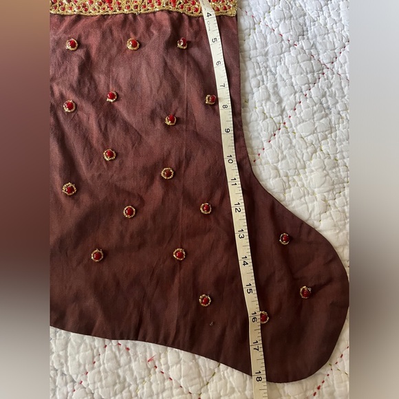 Maroon and Gold Christmas Stocking - Picture 4 of 4
